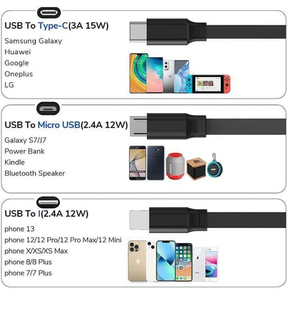 King Shine Multi Retractable 3.0A Fast Charger